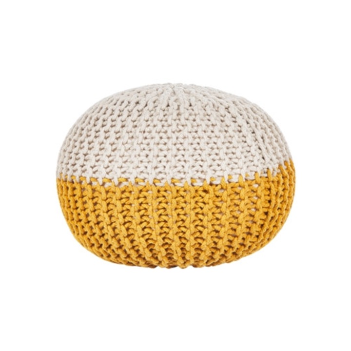 BELIANI Conrad puff, krémszínű pamut, 50x50x35cm