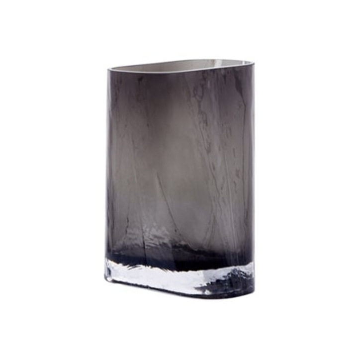Vaza decorativa Mitata, sticla gri, 15x8x20cm