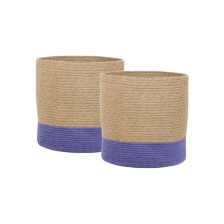 Cosuri decorative impletite Beliani, jute crem, 37x37x33cm