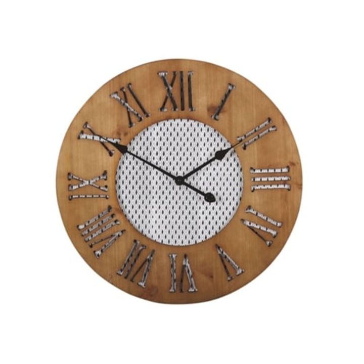 Cuilco dekoratív óra, sötét fenyőfa, 60x3x60cm