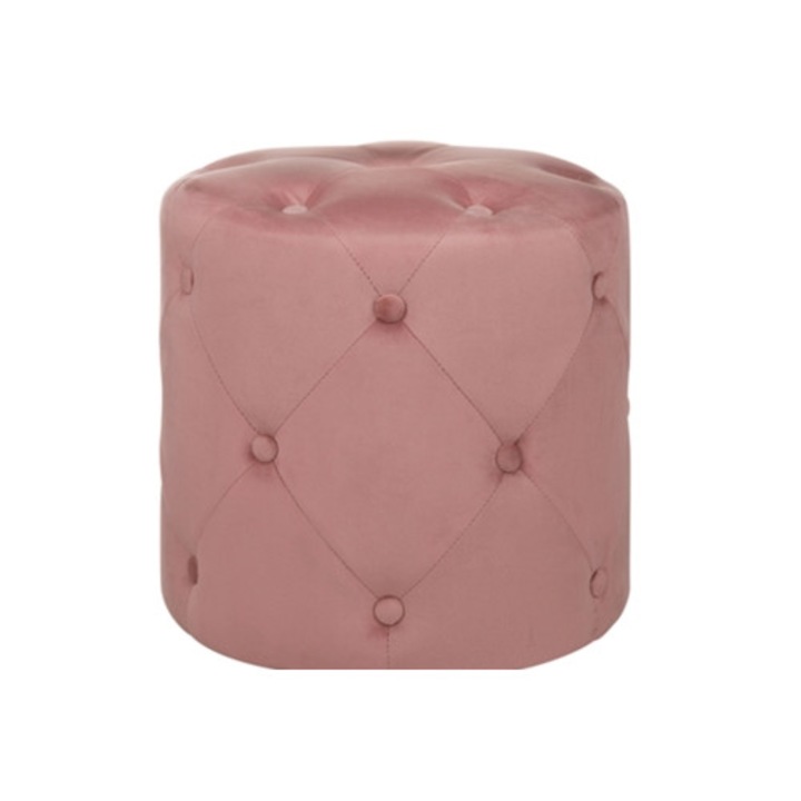 Taburet Beliani Corolla, rózsaszín bársony, 40x40x40cm