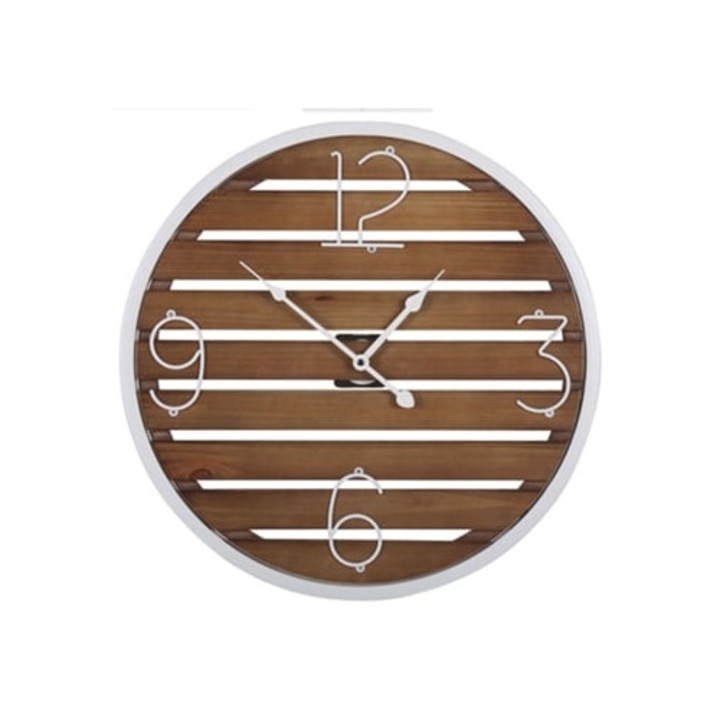 Arriaga dekoratív óra, fenyőfa, sötétbarna, 50x2x50cm