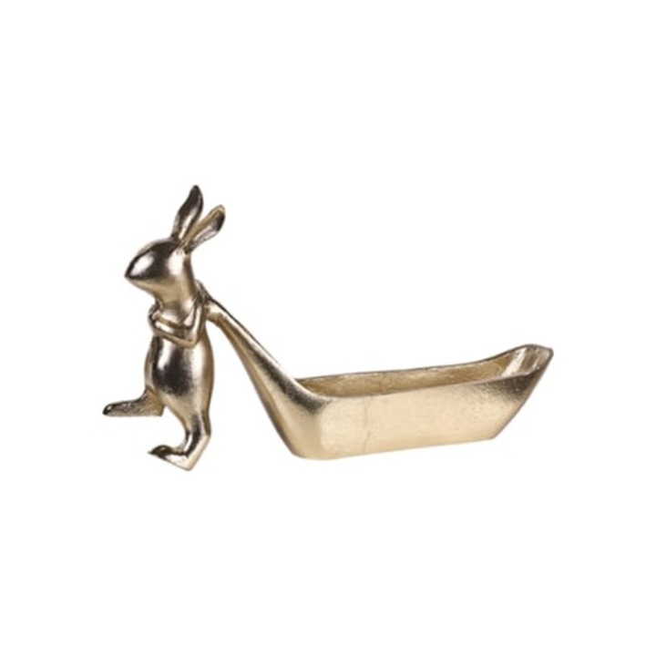 Decoratiune de Paste, Progo, aluminiu, auriu, 39x7x21cm