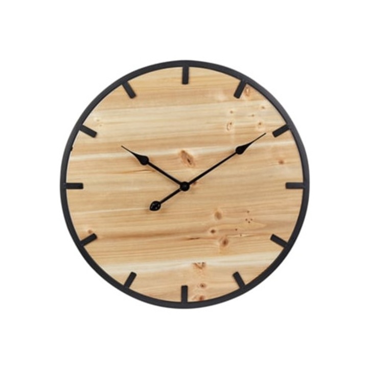 Caborca dekoratív falióra, fenyőfa, világosbarna, 60x4x60cm