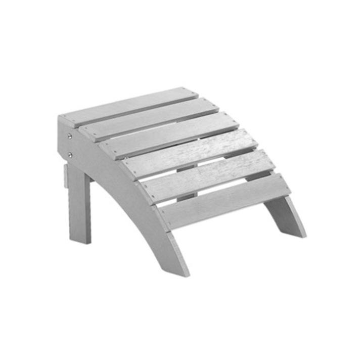 Beliani Adirondack zsámoly, műanyag, fa hatású, szürke, 50x43x34cm