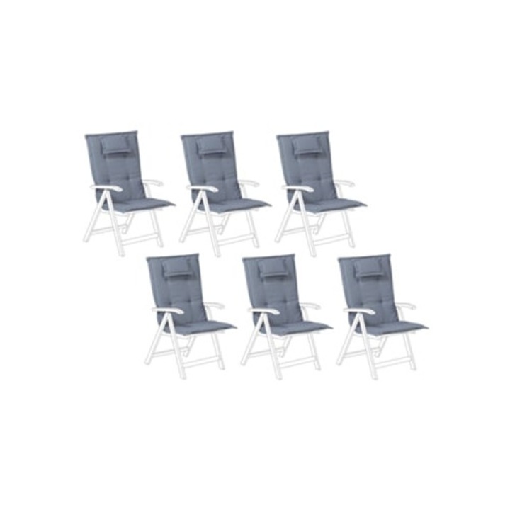 Set de 6 perne decorative BELIANI Tuscany, poliester, albastru, 50x45x71cm