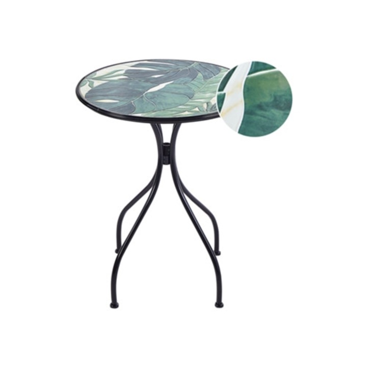 Masa de gradina, Cozzana, fier negru, 60x60x75cm