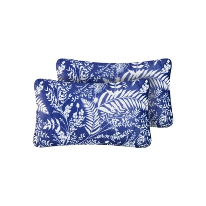 Set de 2 perne decorative Glimmer, albastru, poliester, 30x50x12cm