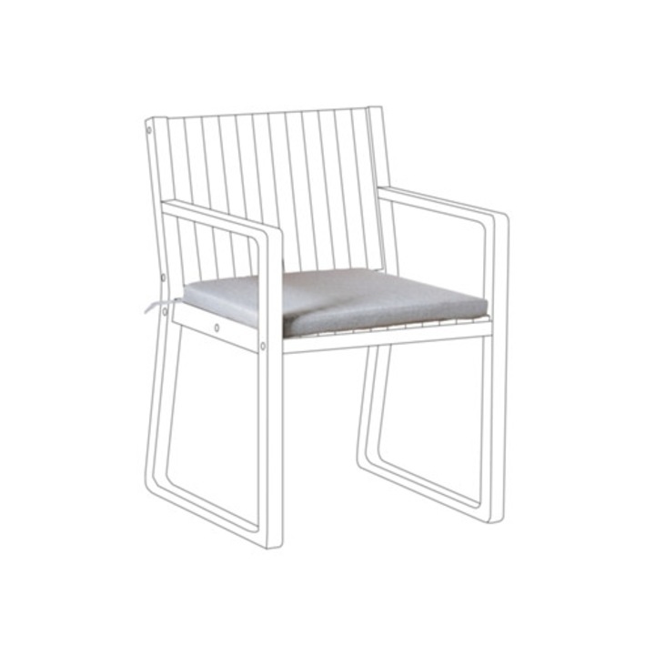 Perna decorativa pentru scaun de gradina Sassari Premium 46x46 cm gri