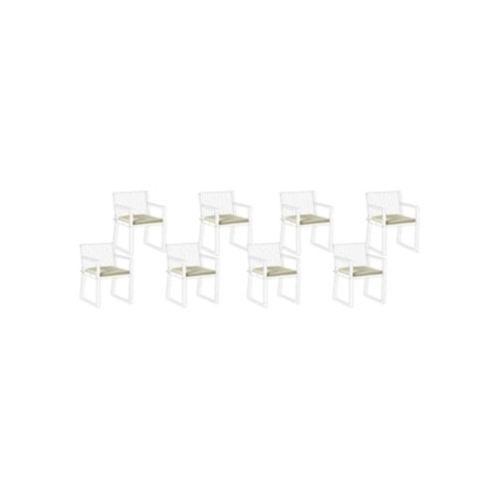 Set de 8 perne decorative pentru scaune de gradina Sassari Premium 46x46 cm verde deschis
