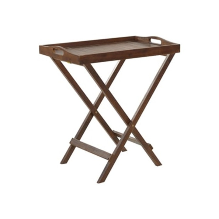 Masa laterala BELIANI Amantea din lemn de acacia, maro inchis, 45x68x73cm