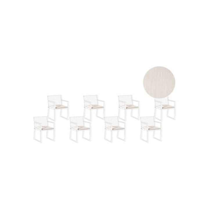 Set de 8 perne decorative pentru scaune de gradina Sassari Premium 46x46 cm bej deschis