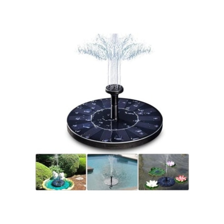 1W соларна водна помпа, максимална височина 60 см, за плаващ фонтан в градина, езерце или аквариум