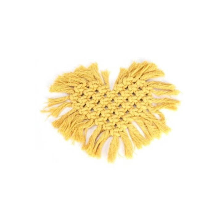 Pamut poháralátétek bojtokkal, szett, dekoratív, meleg