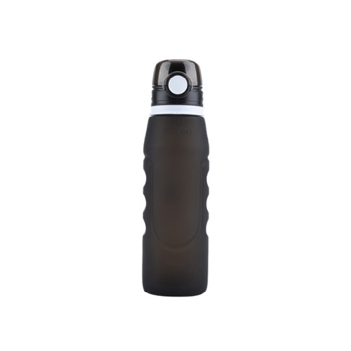 1000 ml-es összecsukható szilikon vizespalack, sport ivópohár, turisztika, futás, kempingezés, fekete