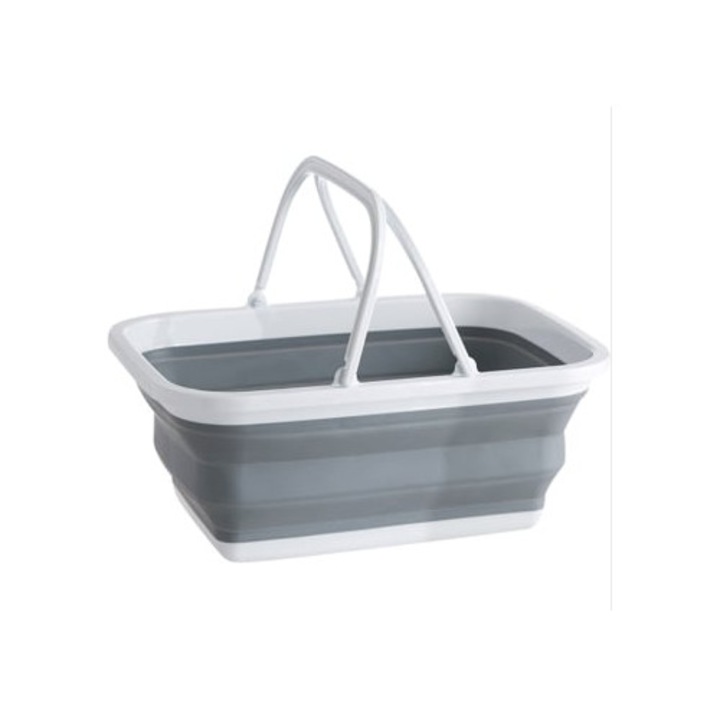 10 literes összecsukható piknikkosár, szennyes- és edénykosár fogantyúval, többszínű