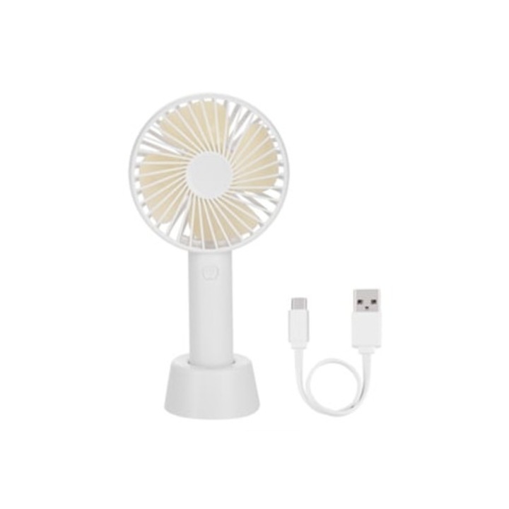 Kompakt személyi ventilátor, hordozható kézi ventilátor, tökéletes hűtéshez bárhol, szuper mini méret és csendes működés, fehér, C