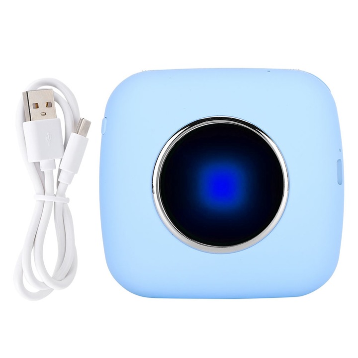 Imprimanta termica mini portabila, 800mAh, alba, set cu rola de hartie si cablu de incarcare