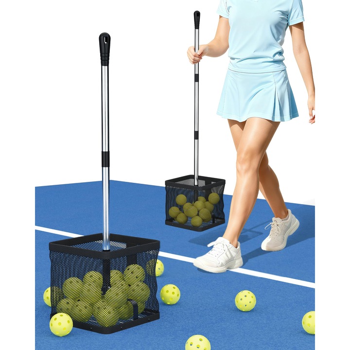 Colectoare mingi multifunctionala, 20 mingi pickleball, 26 mingi tenis, 120 mingi ping pong, material PP, portabil