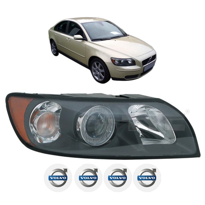 Far Dreapta Fata VOLVO S40 II (544) din 2004-2012, Auto, TYC, 4x Stickere auto cu VOLVO
