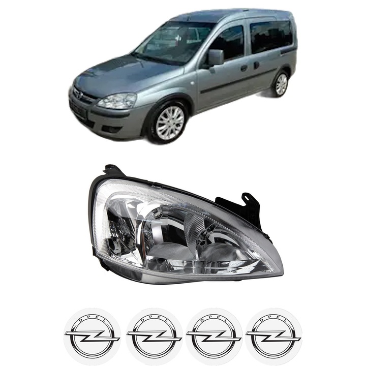 Far Dreapta Fata OPEL COMBO Tour din 2001-2011, Auto, DEPO, 4x Stickere auto cu OPEL