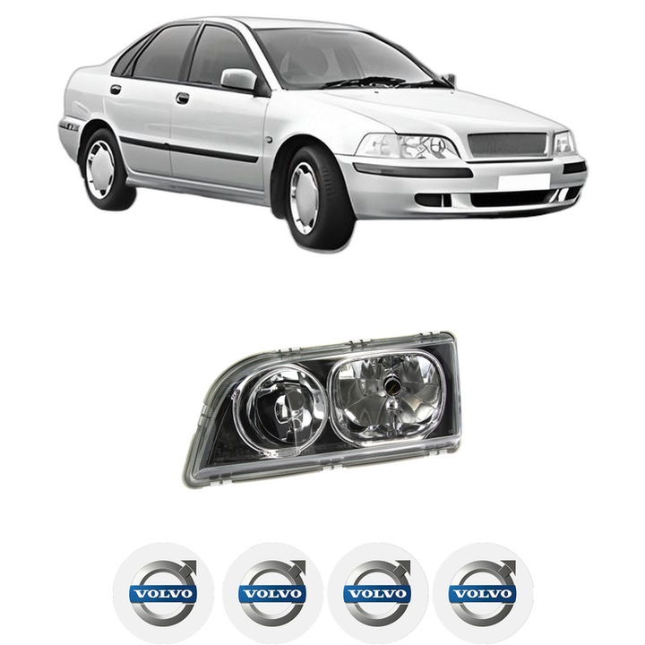Far Stanga Fata VOLVO S40 I (644) din 1995-2004, Auto, TYC, 4x Stickere auto cu VOLVO