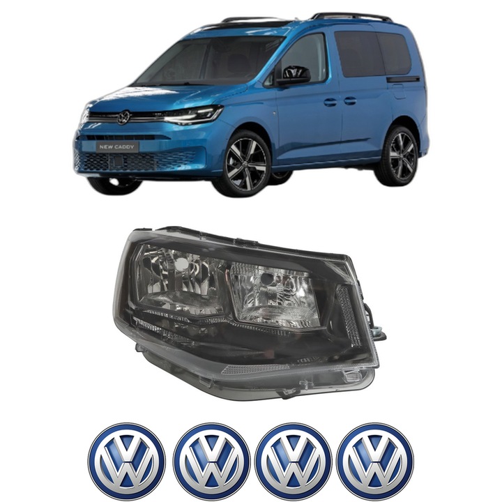 Far Dreapta Fata Volkswagen CADDY V Box Body/MPV (SBA, SBH) din 2020-2024, Auto, TYC, 4x Stickere auto cu Volkswagen