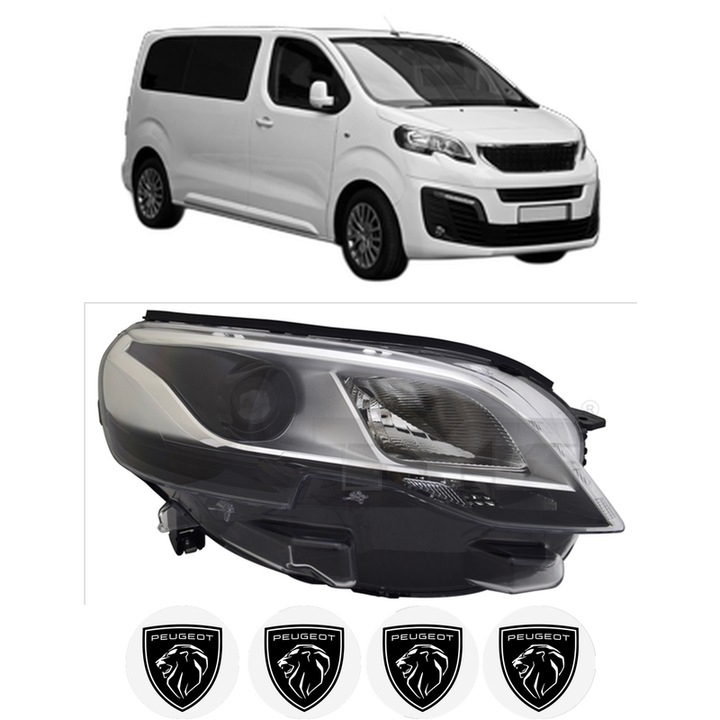 Far Stanga Fata PEUGEOT TRAVELLER Bus (V_) din 2016-2023, Auto, TYC, 4x Stickere auto cu PEUGEOT
