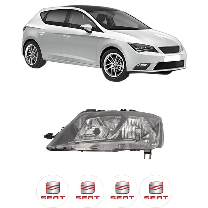 Far Stanga Fata SEAT LEON (5F1) din 2012-2020, Auto, DEPO, 4x Stickere auto cu SEAT