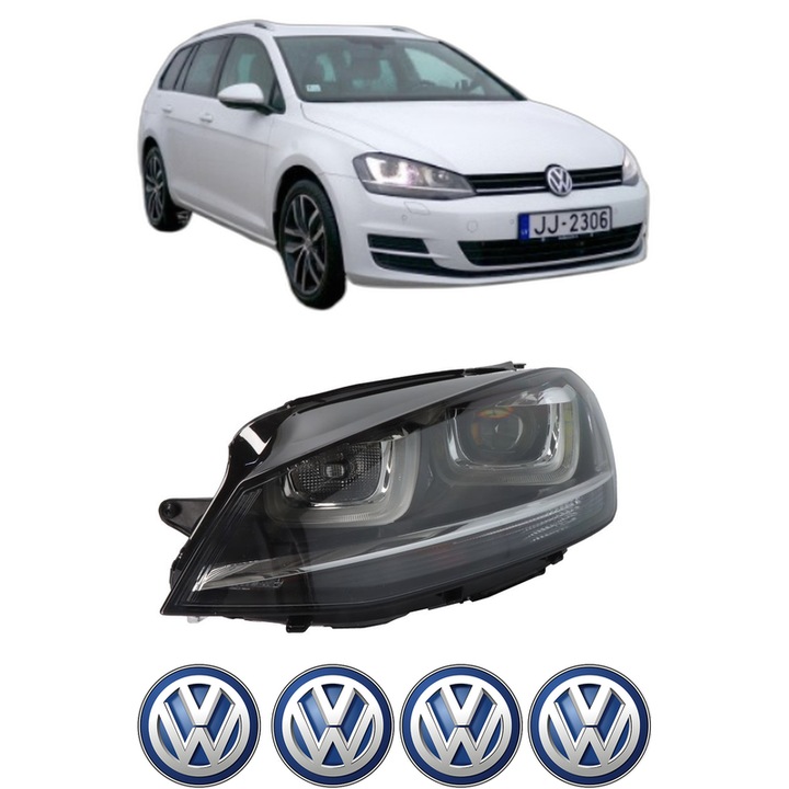 Far Stanga Fata Volkswagen GOLF VII Variant (BA5, BV5) din 2013-2021, Auto, DEPO, 4x Stickere auto cu Volkswagen