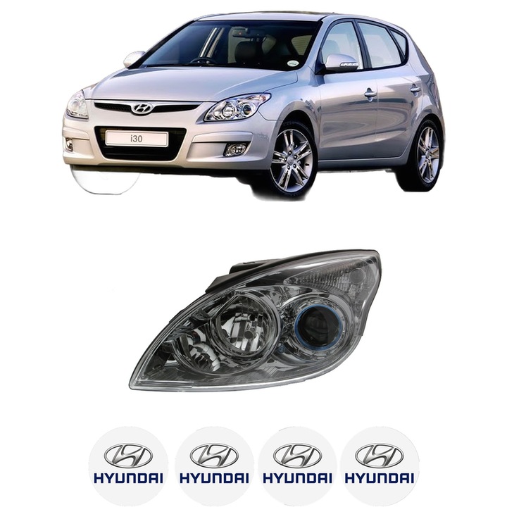 Far Stanga Fata HYUNDAI i30 Estate (FD) din 2007-2012, Auto, DEPO, 4x Stickere auto cu HYUNDAI