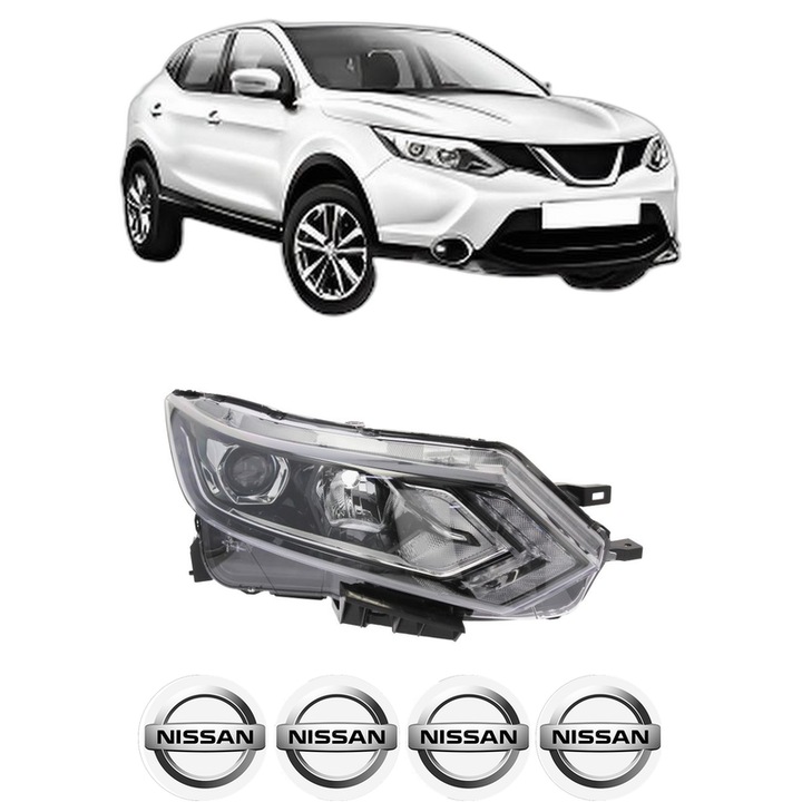 Far Dreapta Fata NISSAN QASHQAI II (J11, J11_) din 2013-2020, Auto, DEPO, 4x Stickere auto cu NISSAN