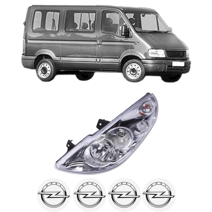 Far Stanga Fata OPEL MOVANO A Bus (X70) din 1998-2007, Auto, DEPO, 4x Stickere auto cu OPEL