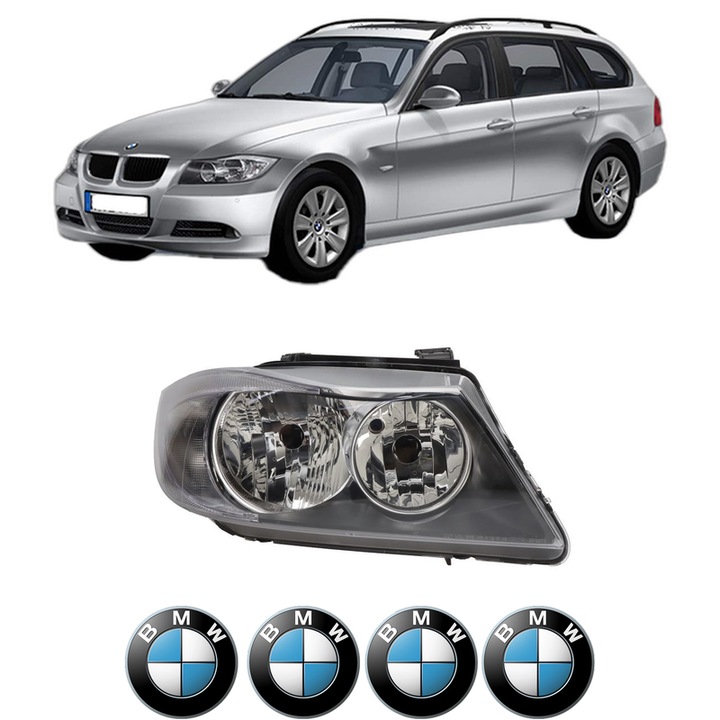 Far Dreapta Fata Bmw Seria 3 Touring (E91) din 2004-2012, Auto, TYC, 4x Stickere auto cu BMW