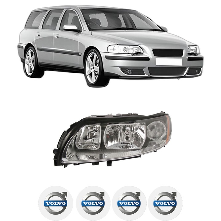 Far Stanga Fata VOLVO V70 II (285) din 1999-2008, Auto, TYC, 4x Stickere auto cu VOLVO