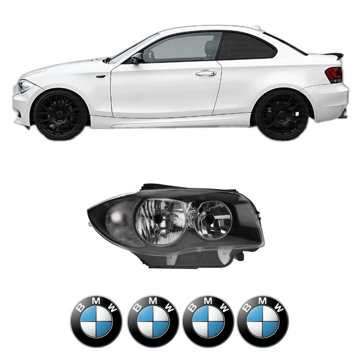 Far Dreapta Fata Bmw Seria 1 Coupe (E82) din 2007-2013, Auto, TYC, 4x Stickere auto cu BMW