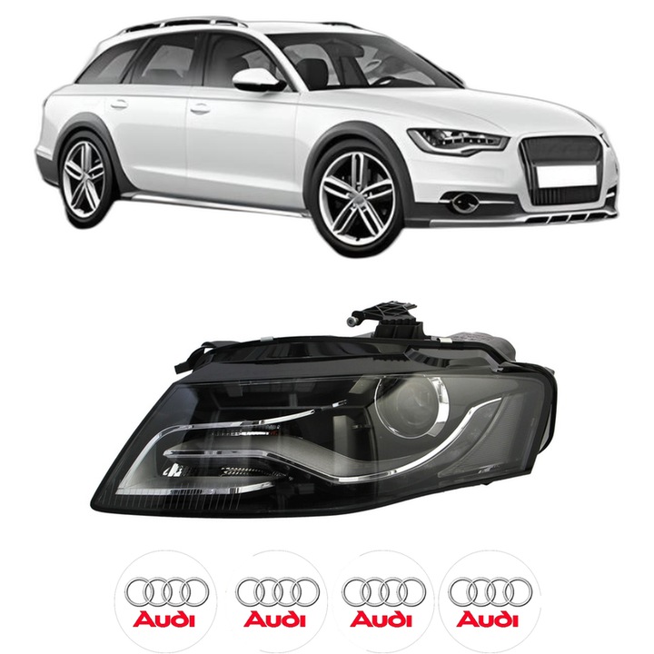 Far Stanga Fata AUDI A4 Allroad B8 (8KH) din 2009-2016, Auto, DEPO, 4x Stickere auto cu AUDI