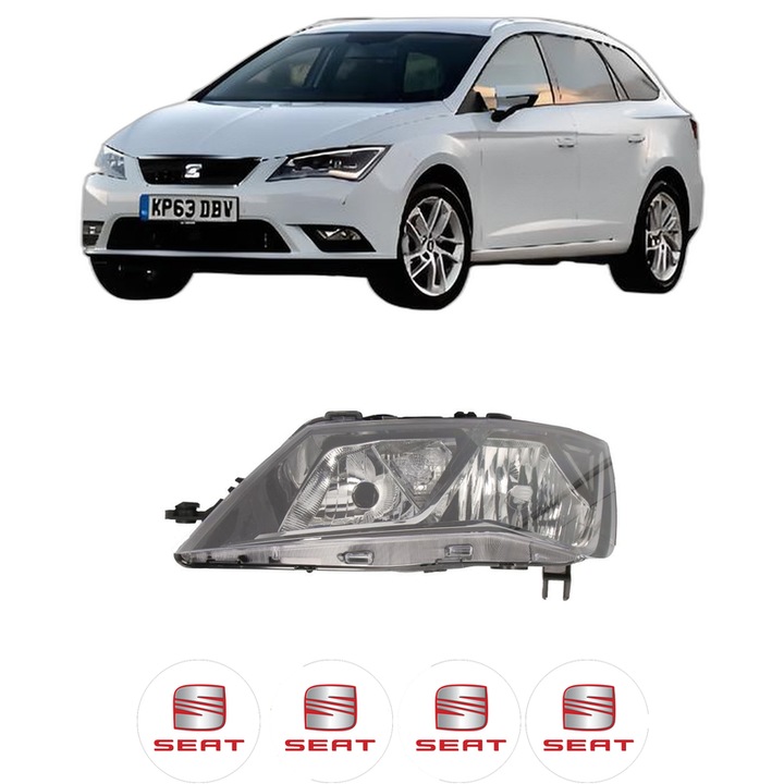 Far Stanga Fata SEAT LEON ST Estate Van (5F8) din 2014-2020, Auto, DEPO, 4x Stickere auto cu SEAT