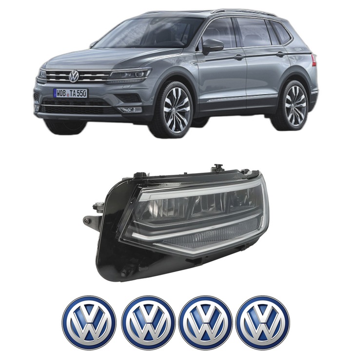 Far Stanga Fata Volkswagen TIGUAN ALLSPACE (BW2, BJ2) din 2017-2021, Auto, TYC, 4x Stickere auto cu Volkswagen