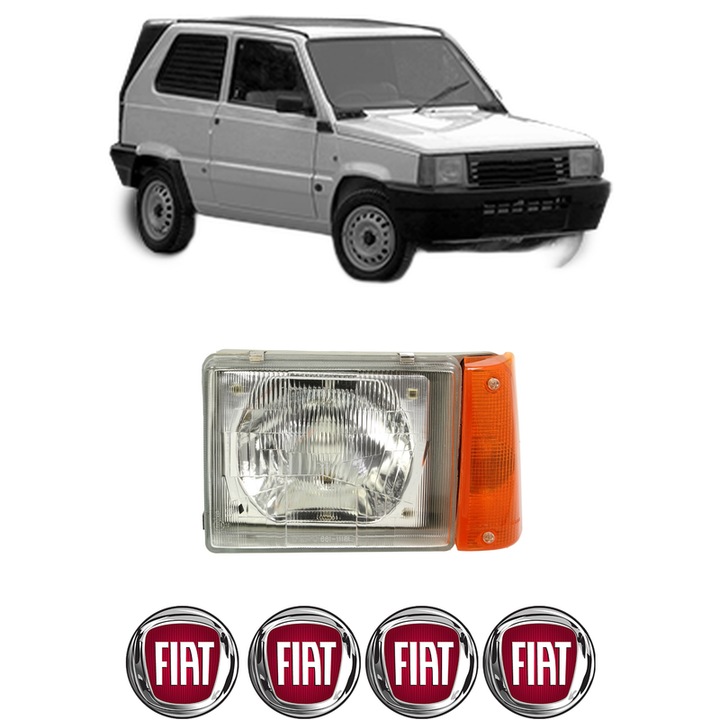 Far Stanga Fata FIAT PANDA (141_) din 1980-2004, Auto, DEPO, 4x Stickere auto cu FIAT