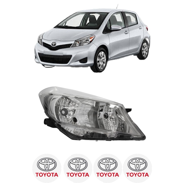 Far Dreapta Fata TOYOTA YARIS Hatchback Van (_P13_) din 2012-2020, Auto, TYC, 4x Stickere auto cu TOYOTA
