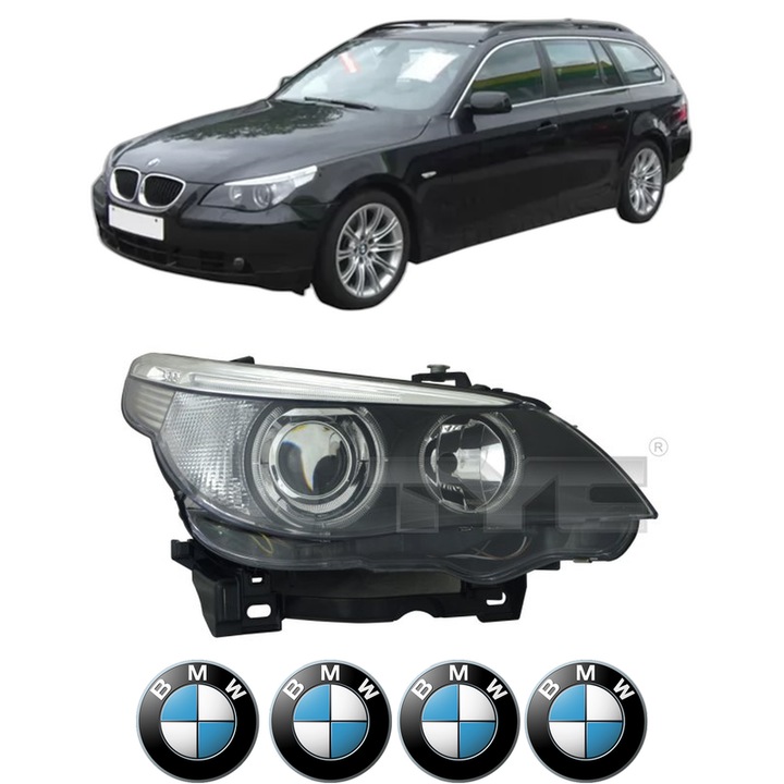 Far Dreapta Fata Bmw Seria 5 Touring (E61) din 2004-2010, Auto, TYC, 4x Stickere auto cu BMW