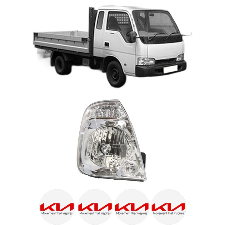 Far Dreapta Fata KIA K2700 (SD) din 1999, Auto, DEPO, 4x Stickere auto cu KIA