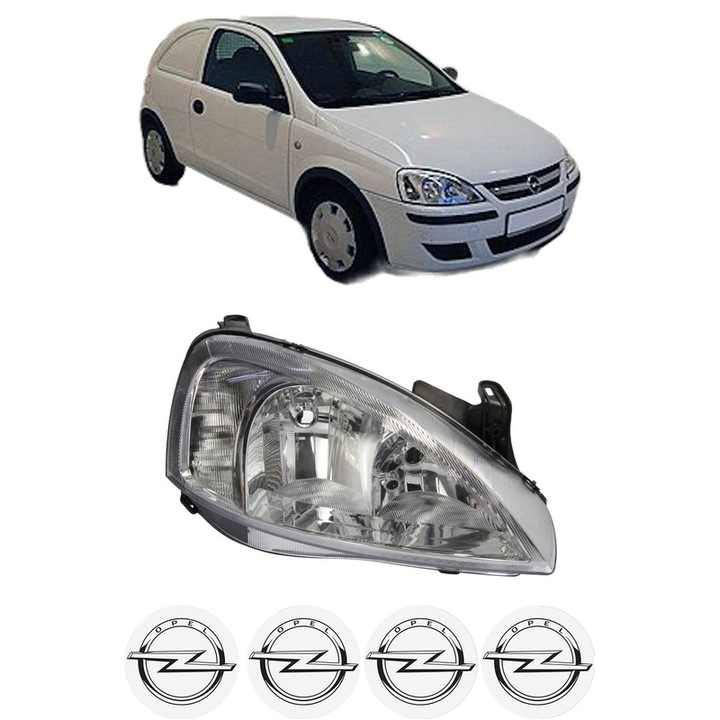 Far Dreapta Fata OPEL CORSA C Hatchback Van (X01) din 2000-2012, Auto, DEPO, 4x Stickere auto cu OPEL