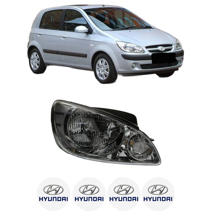 Far Dreapta Fata HYUNDAI GETZ (TB) din 2002-2010, Auto, DEPO, 4x Stickere auto cu HYUNDAI