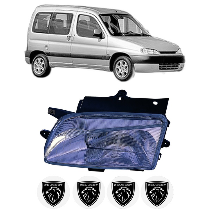 Far Stanga Fata PEUGEOT PARTNER MPV (5_, G_) din 1996-2015, Auto, DEPO, 4x Stickere auto cu PEUGEOT