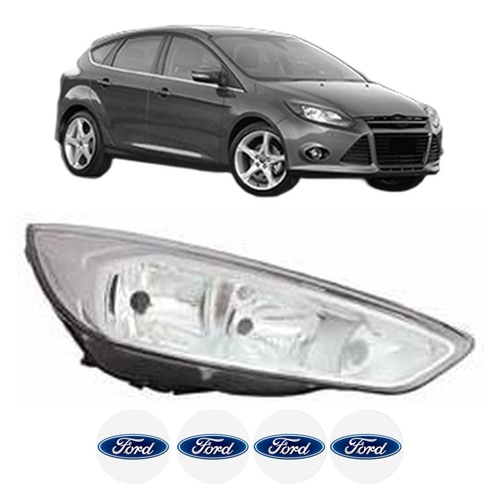 Far Dreapta Fata FORD FOCUS III din 2010-2020, Auto, DEPO, 4x Stickere auto cu FORD
