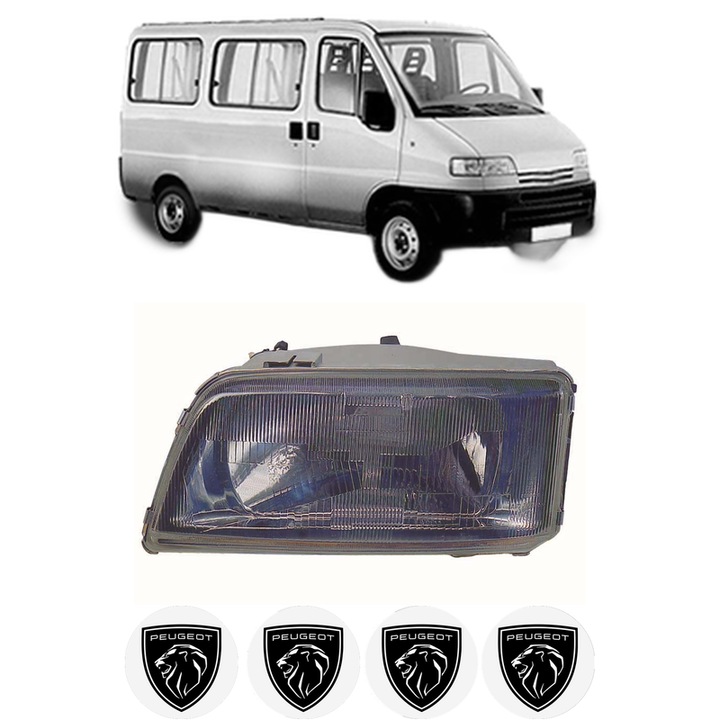 Far Stanga Fata PEUGEOT BOXER Bus (230P) din 1994-2002, Auto, DEPO, 4x Stickere auto cu PEUGEOT