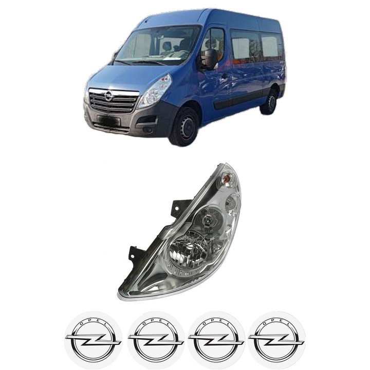 Far Stanga Fata OPEL MOVANO B Bus (X62) din 2010-2019, Auto, DEPO, 4x Stickere auto cu OPEL
