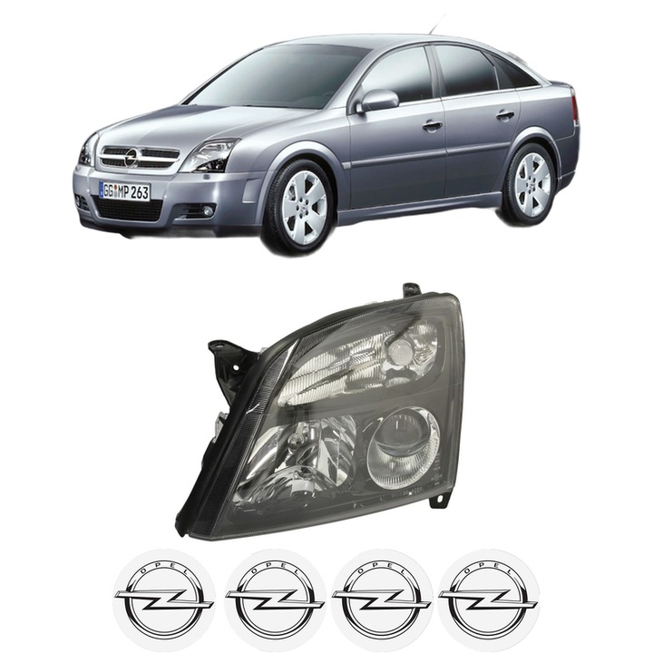 Far Stanga Fata OPEL VECTRA C GTS (Z02) din 2002-2009, Auto, TYC, 4x Stickere auto cu OPEL
